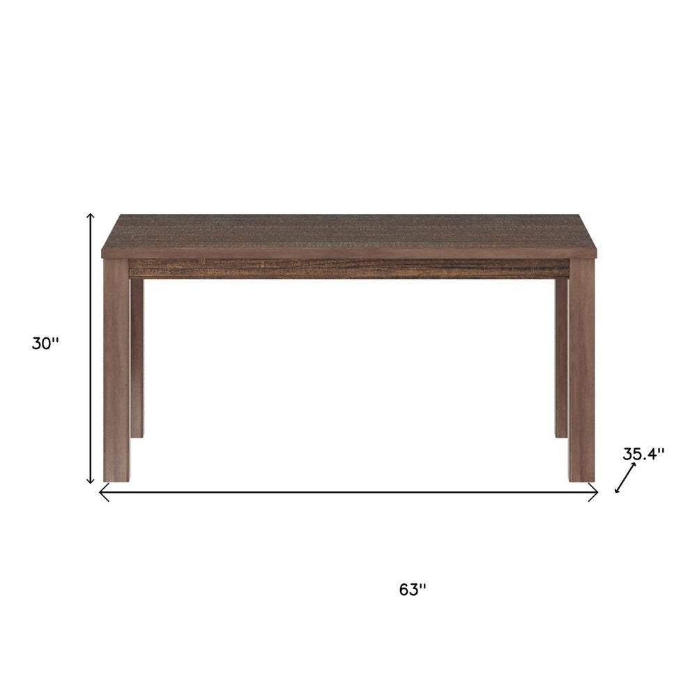 Espresso Solid Wood Dining Table - 35-inch