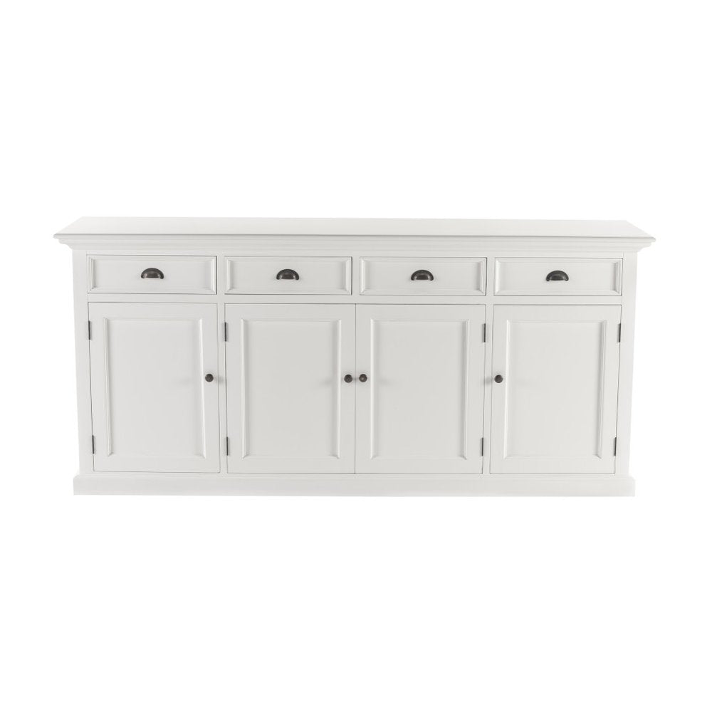 White Solid Wood Buffet Table - 82-inch