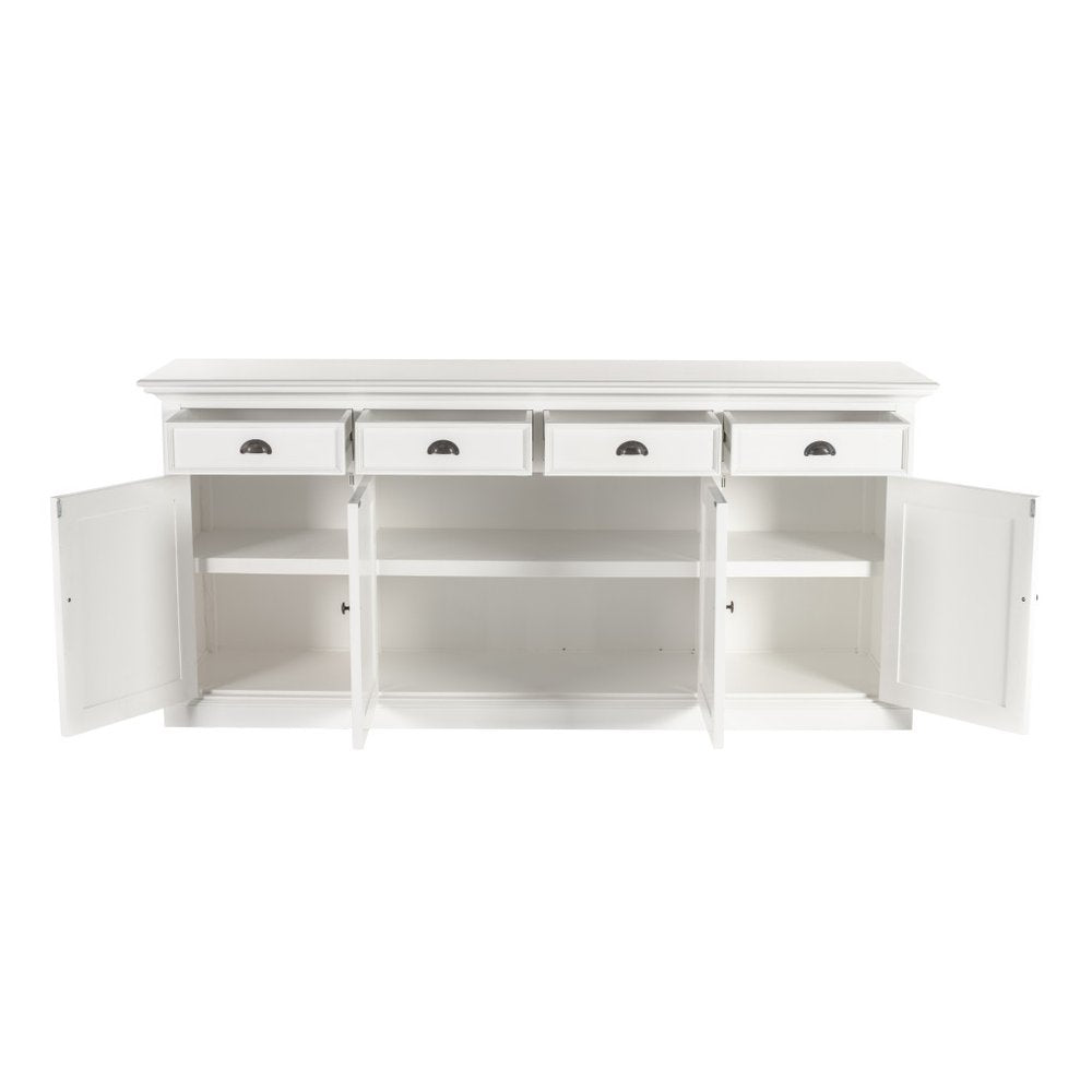 White Solid Wood Buffet Table - 82-inch