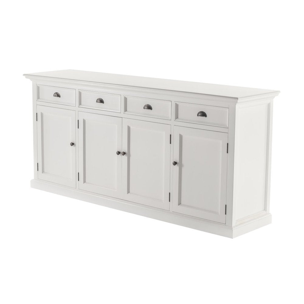 White Solid Wood Buffet Table - 82-inch