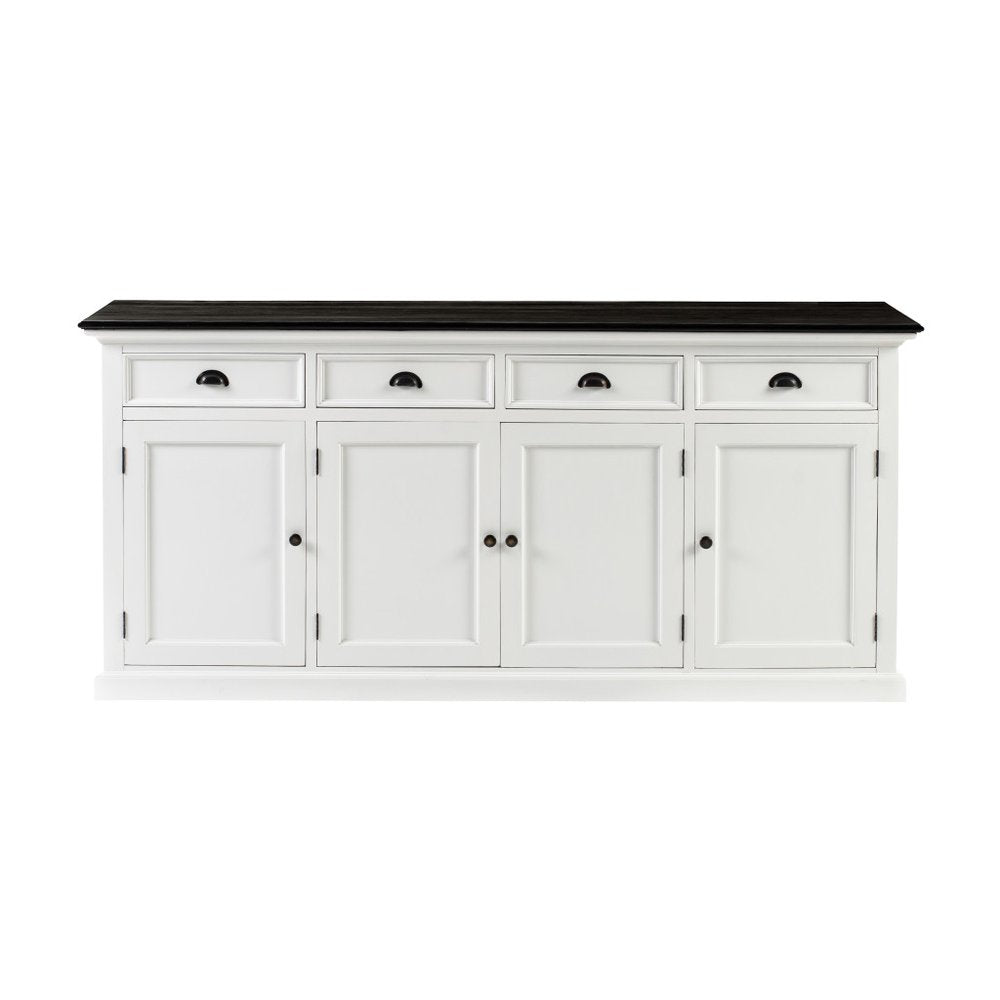 White & Black Solid Wood Buffet Table - 81-inch