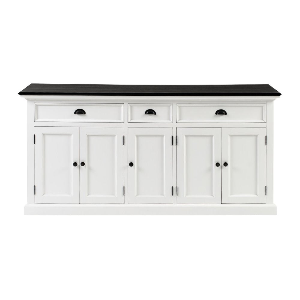 Black and White Solid Wood Buffet Table - 74-inch