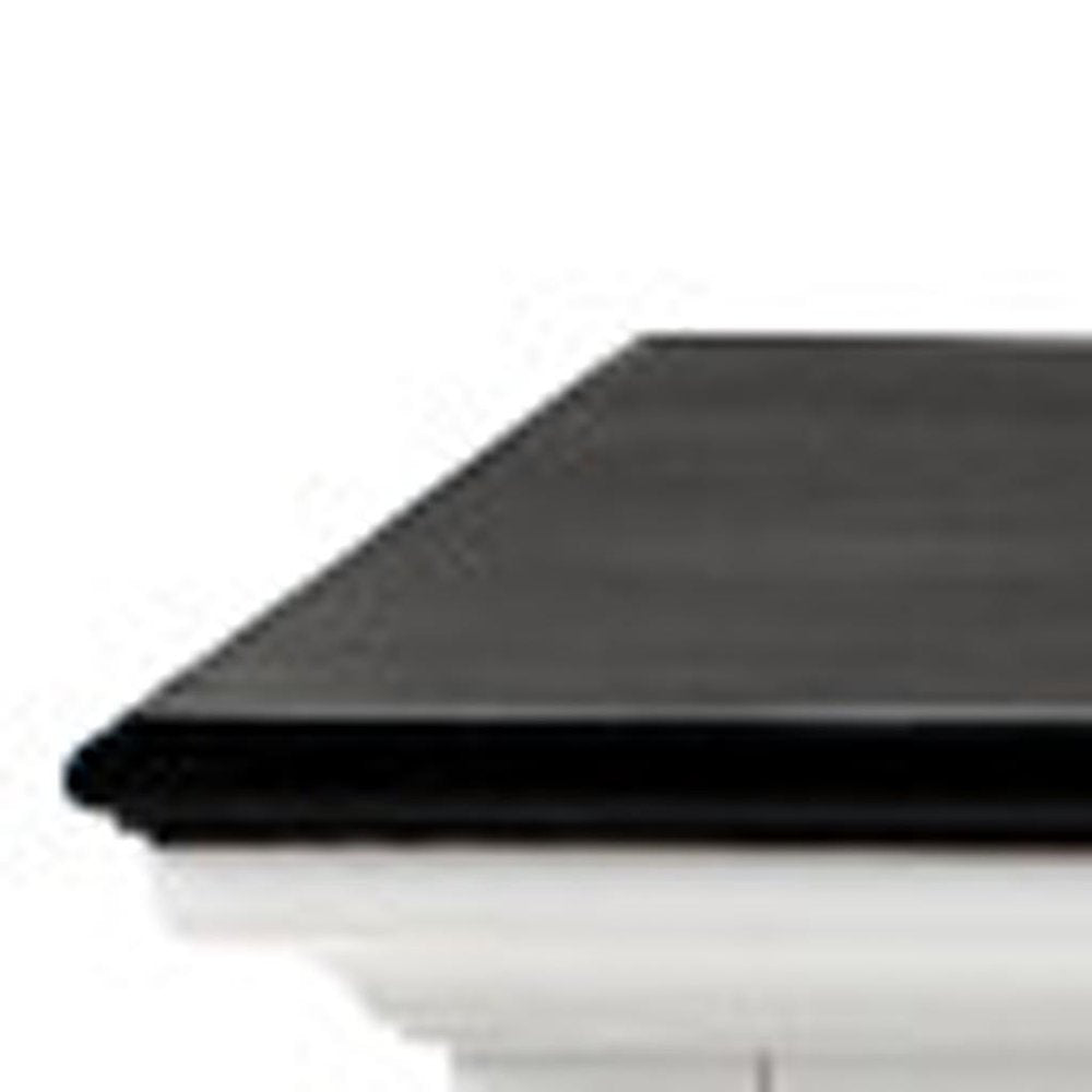 Black and White Solid Wood Buffet Table - 74-inch