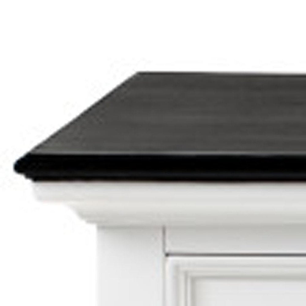 Black and White Solid Wood Buffet Table - 74-inch