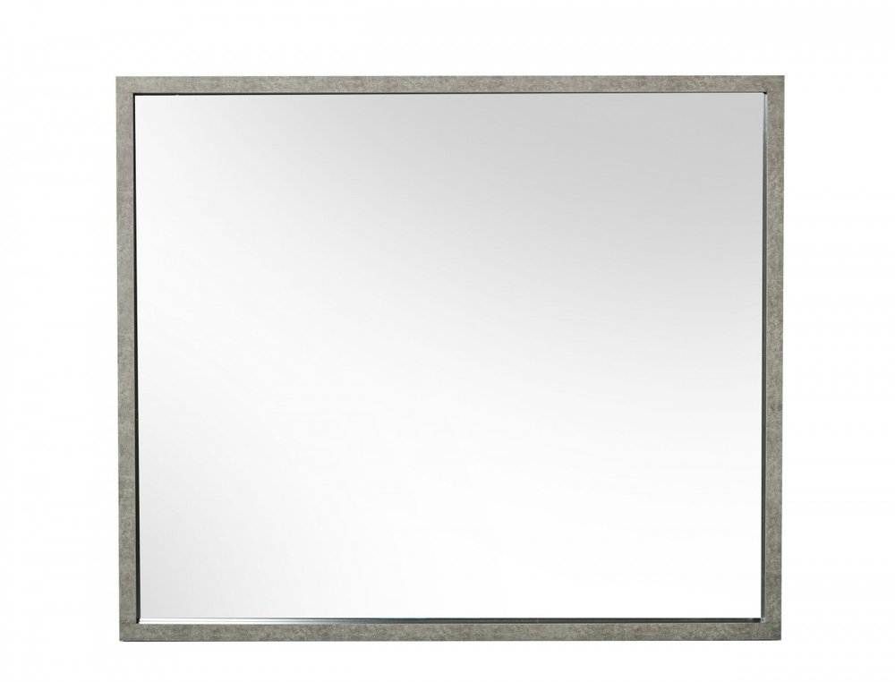 Gray Faux Concrete Framed Accent Mirror - 34-inch
