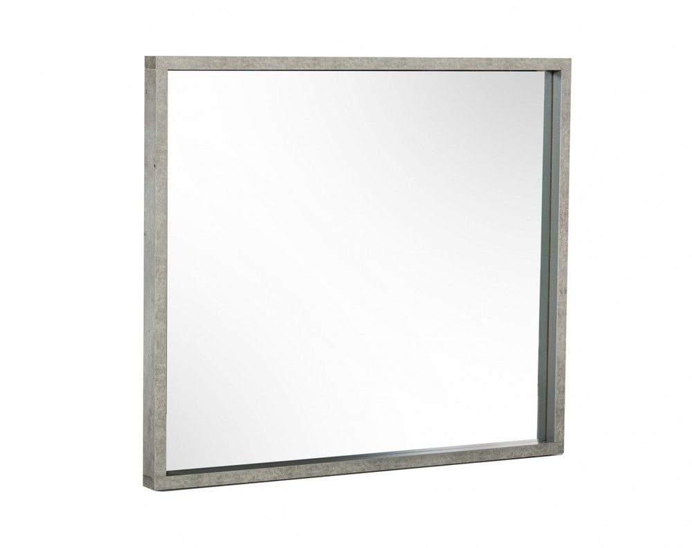 Gray Faux Concrete Framed Accent Mirror - 34-inch