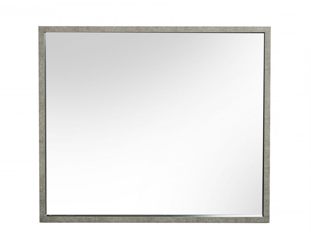 Gray Faux Concrete Framed Accent Mirror - 34-inch