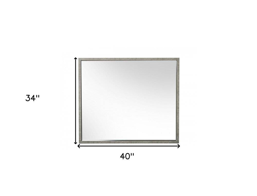 Gray Faux Concrete Framed Accent Mirror - 34-inch