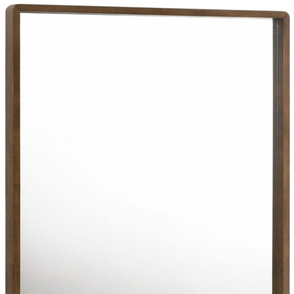 Brown Wood Framed Accent Mirror - 40-inch
