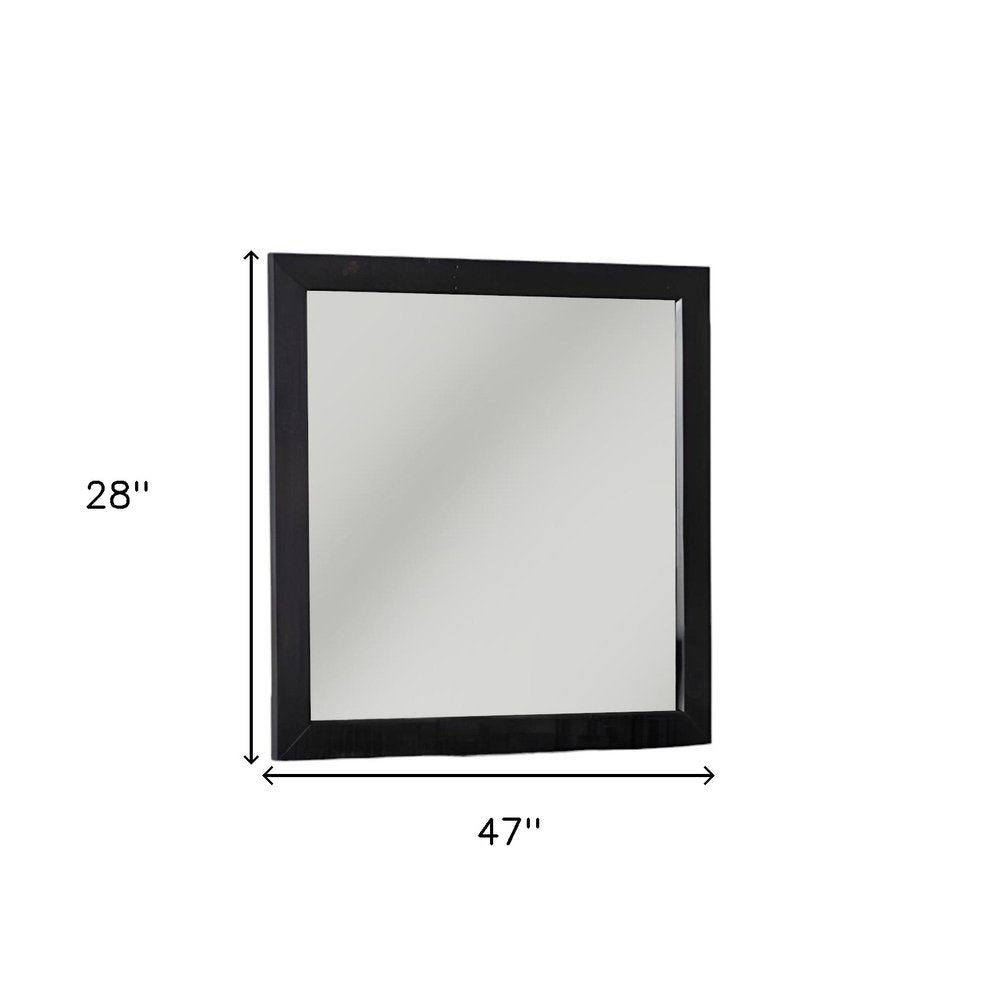 Dark Brown Solid Wood Framed Accent Mirror - 28-inch
