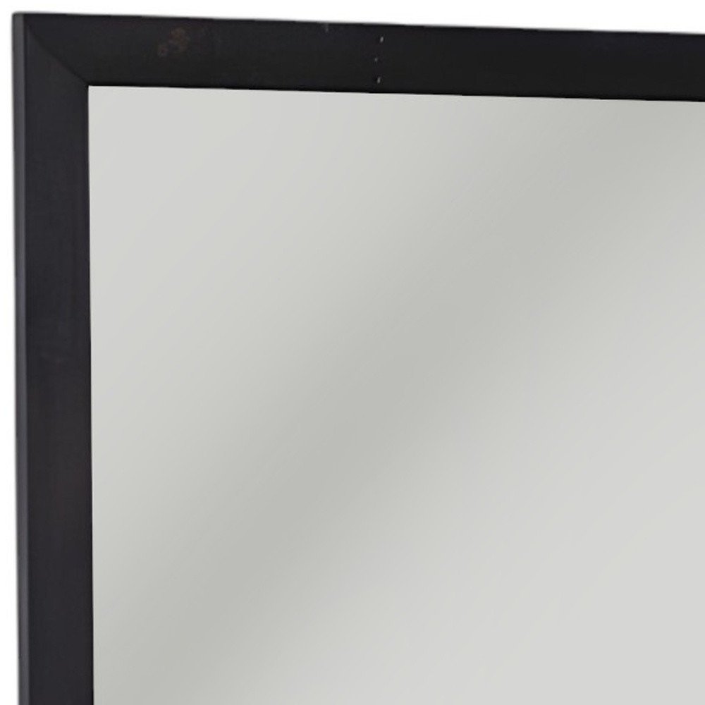 Dark Brown Solid Wood Framed Accent Mirror - 28-inch