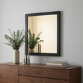 Dark Brown Solid Wood Framed Accent Mirror - 28-inch
