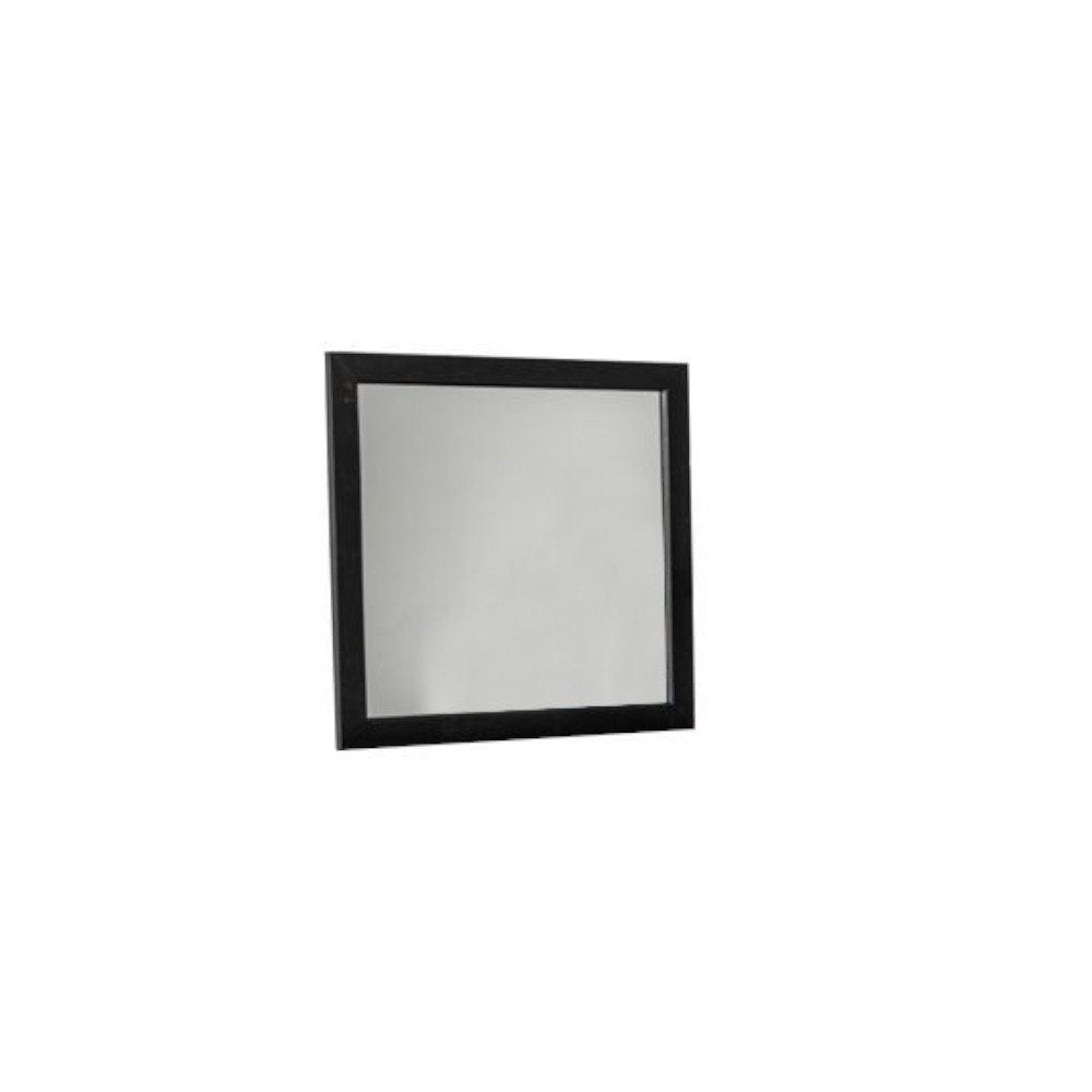 Dark Brown Solid Wood Framed Accent Mirror - 28-inch