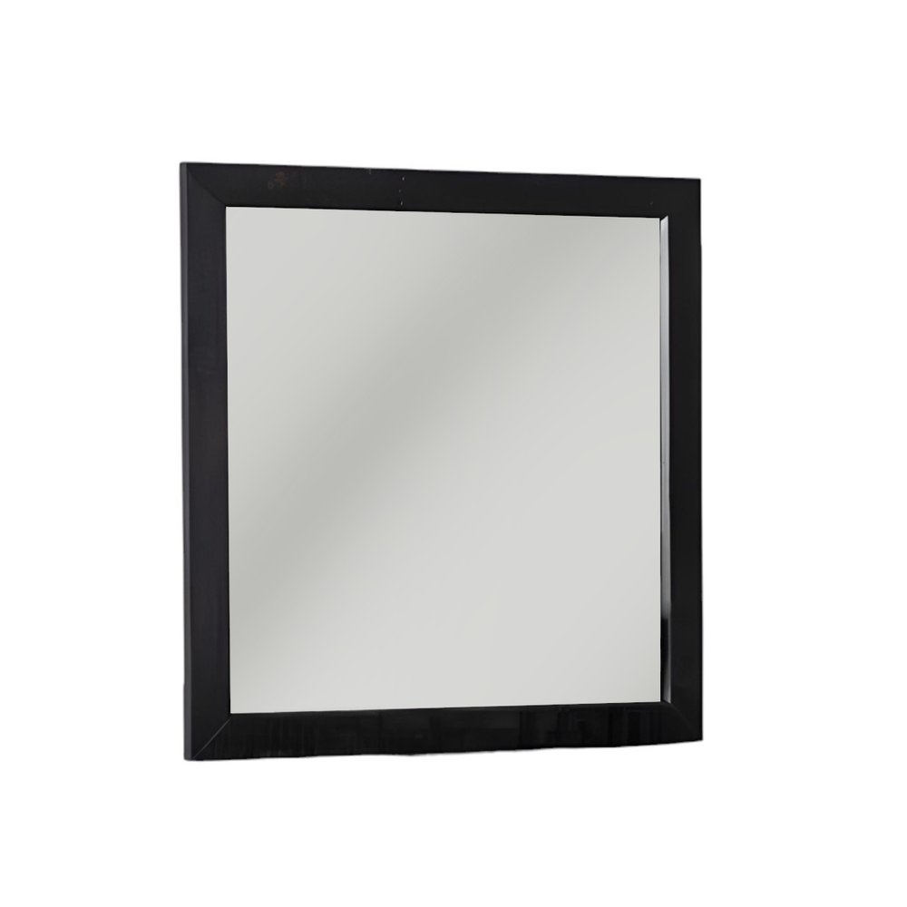 Dark Brown Solid Wood Framed Accent Mirror - 28-inch
