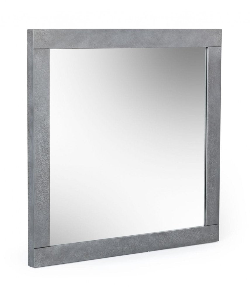 Gray Wood Framed Accent Mirror - 35-inch