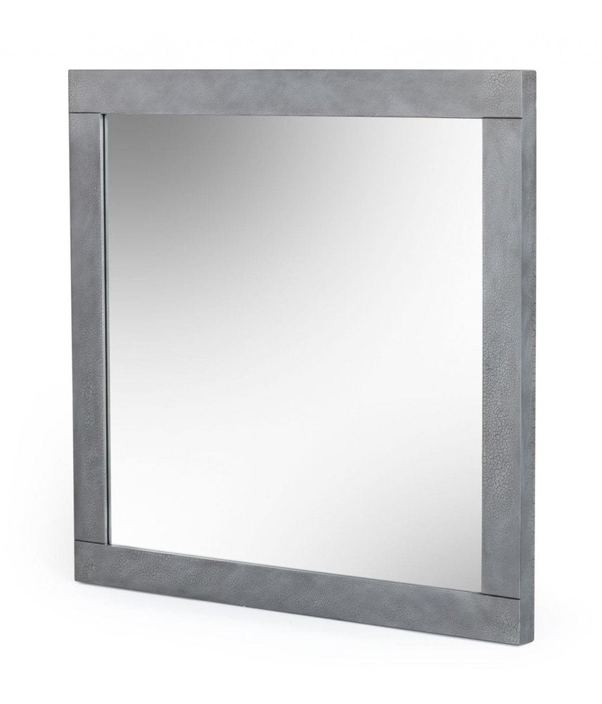 Gray Wood Framed Accent Mirror - 35-inch