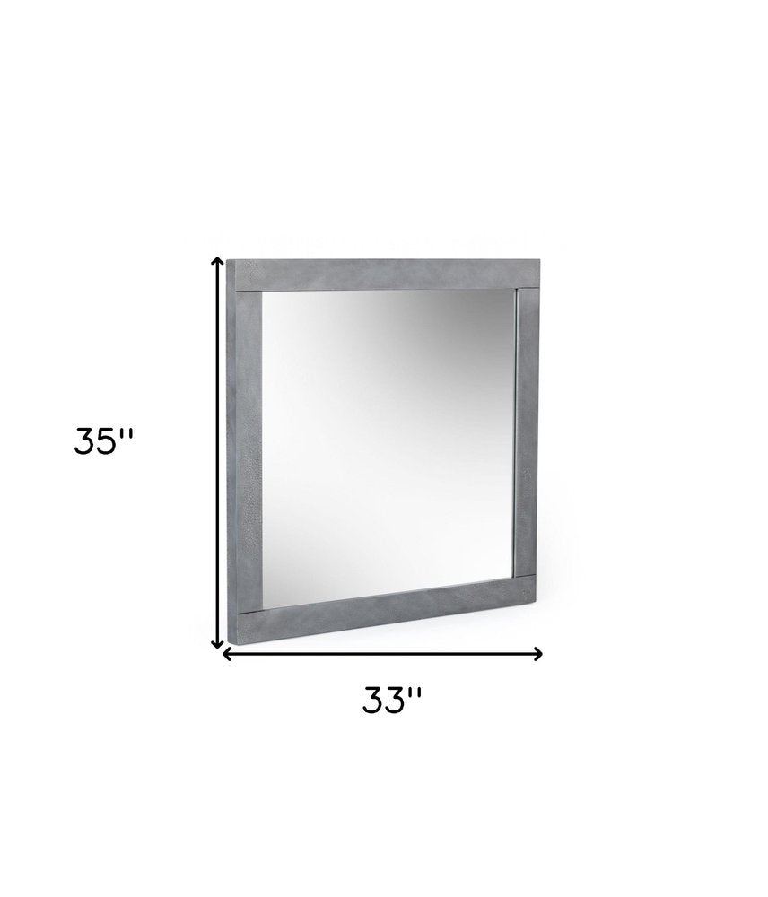 Gray Wood Framed Accent Mirror - 35-inch