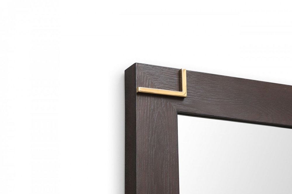 Brown and Gold Wood Framed Accent Mirror - 33-inch