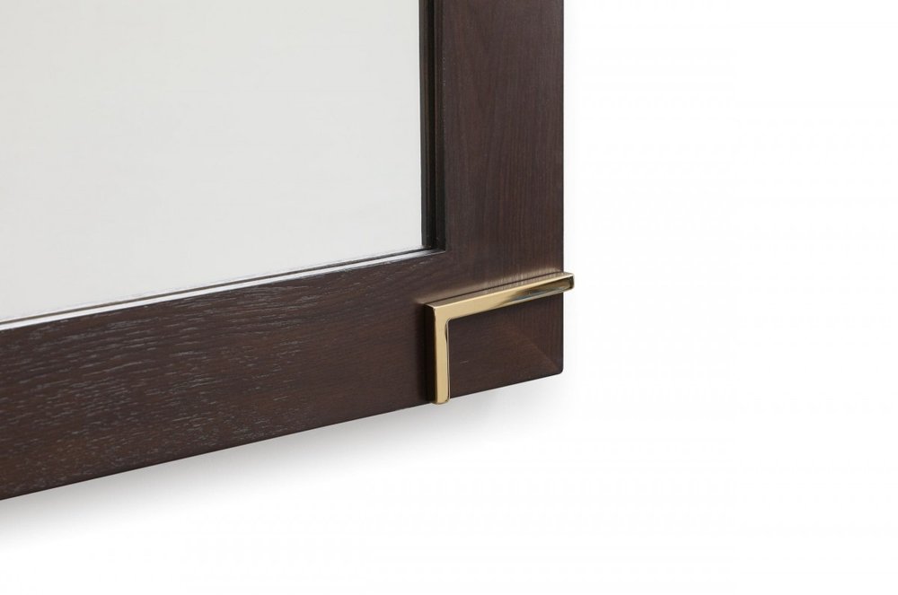 Brown and Gold Wood Framed Accent Mirror - 33-inch
