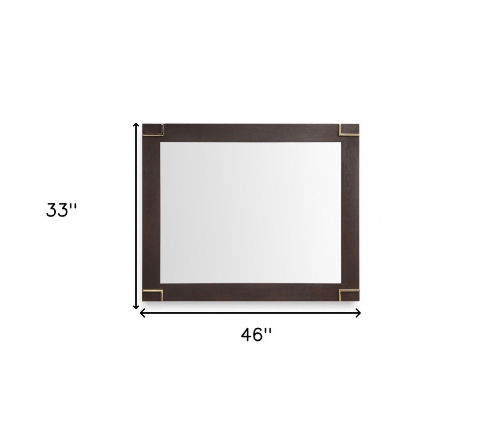 Brown and Gold Wood Framed Accent Mirror - 33-inch