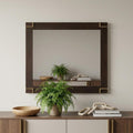 Brown and Gold Wood Framed Accent Mirror - 33-inch