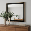 Rose Gold and Black Wood and Metal Framed Accent Mirror - 39-inch