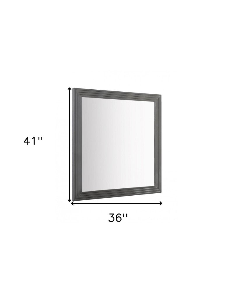 Gray Wood Framed Accent Mirror - 36-inch
