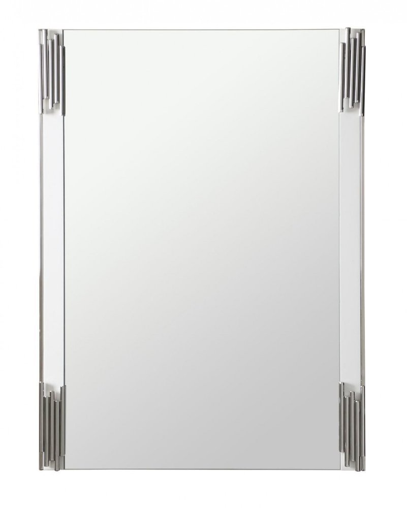 White Steel Framed Accent Mirror - 43-inch