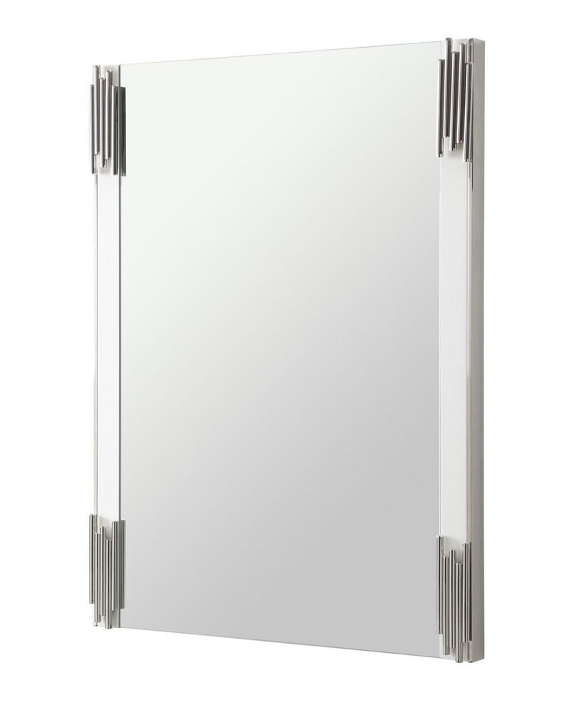 White Steel Framed Accent Mirror - 43-inch
