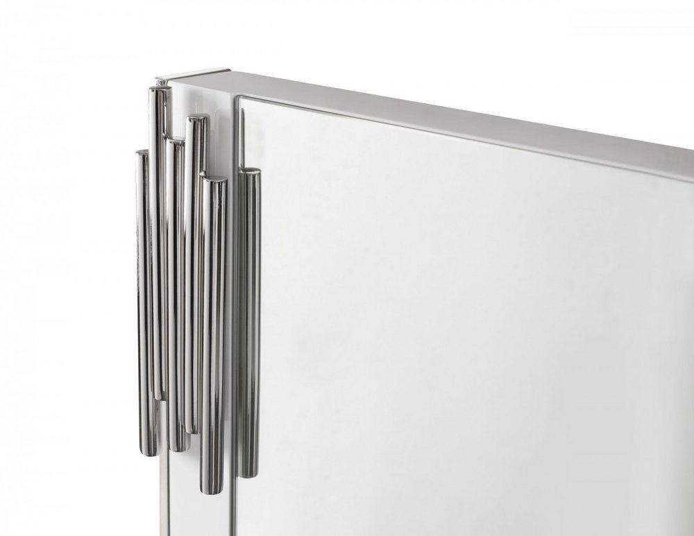 White Steel Framed Accent Mirror - 43-inch