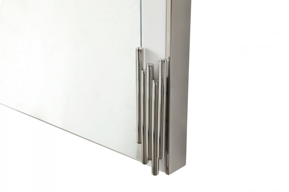 White Steel Framed Accent Mirror - 43-inch