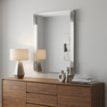 White Steel Framed Accent Mirror - 43-inch