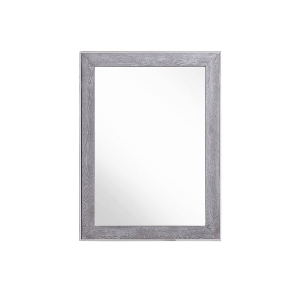 Gray and Silver Wood and Metal Framed Accent Mirror - 40-inch