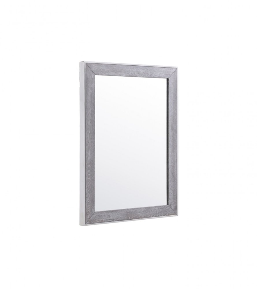 Gray and Silver Wood and Metal Framed Accent Mirror - 40-inch
