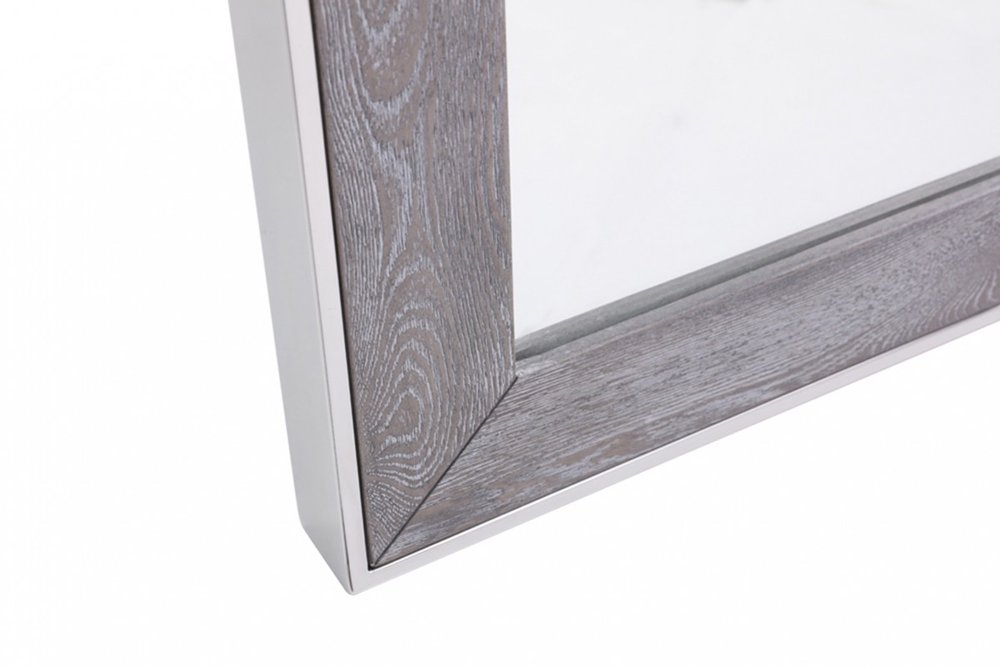 Gray and Silver Wood and Metal Framed Accent Mirror - 40-inch
