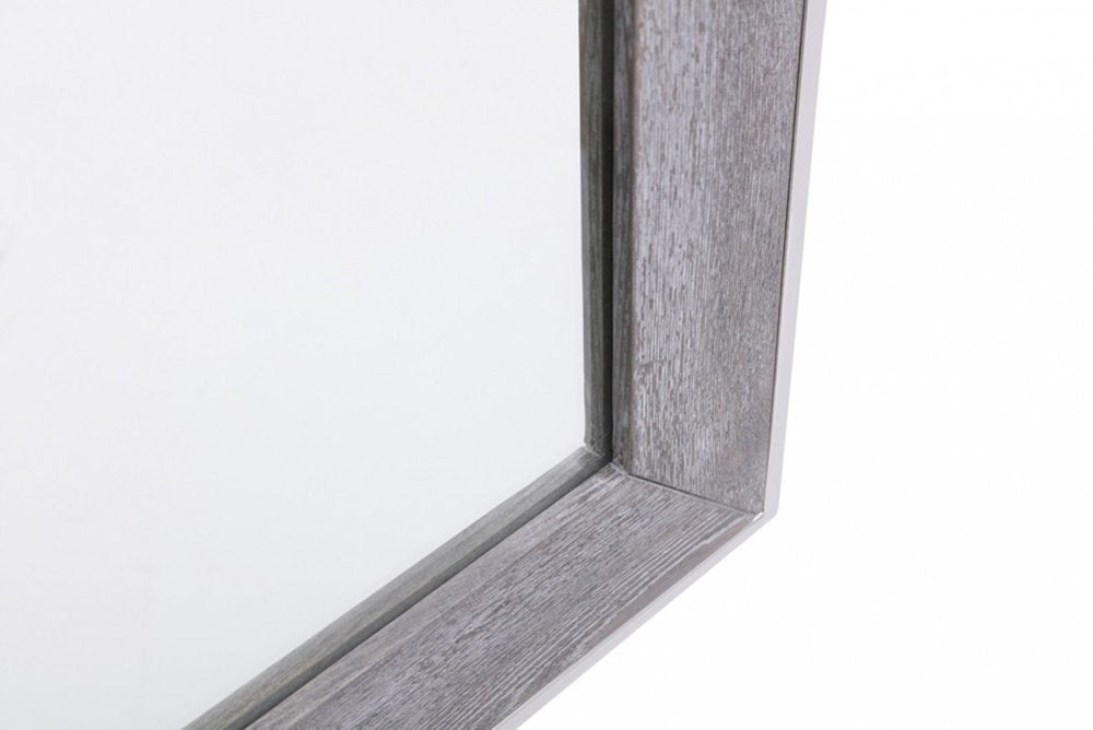 Gray and Silver Wood and Metal Framed Accent Mirror - 40-inch