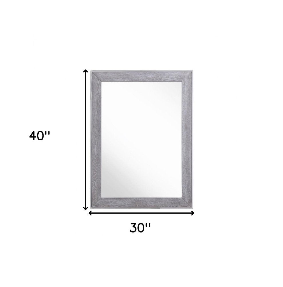 Gray and Silver Wood and Metal Framed Accent Mirror - 40-inch