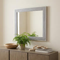 Gray and Silver Wood and Metal Framed Accent Mirror - 40-inch
