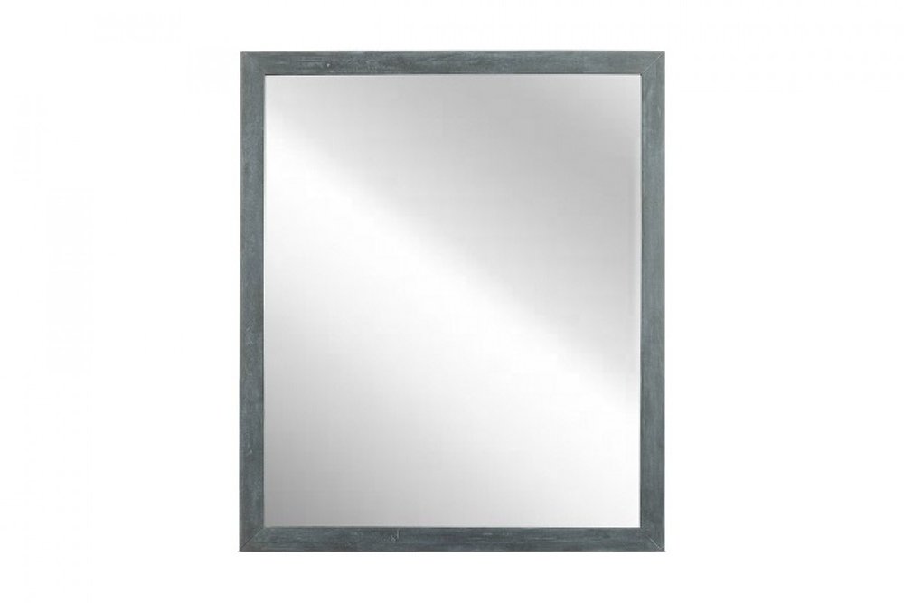 Dark Gray Solid Wood Framed Accent Mirror - 40-inch