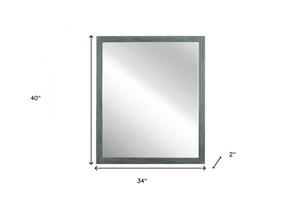 Dark Gray Solid Wood Framed Accent Mirror - 40-inch