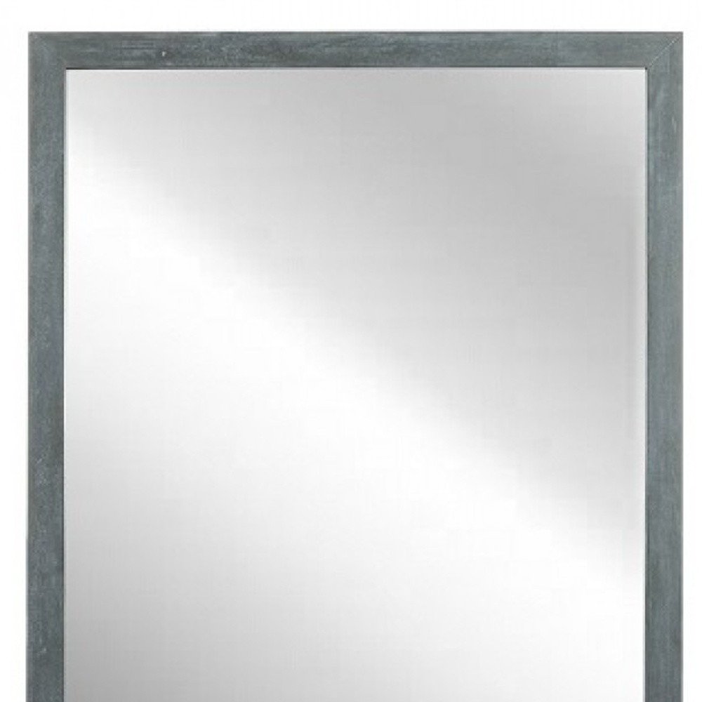 Dark Gray Solid Wood Framed Accent Mirror - 40-inch