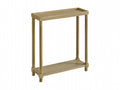 Set of Two 24 Oak Brown Wood Rectangular End Tables with Shelf