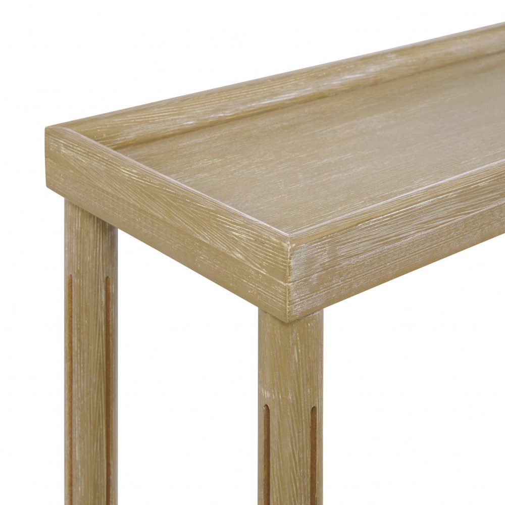 Set of Two 24 Oak Brown Wood Rectangular End Tables with Shelf