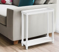 Set of Two 24 White Wood Rectangular End Tables with Shelf
