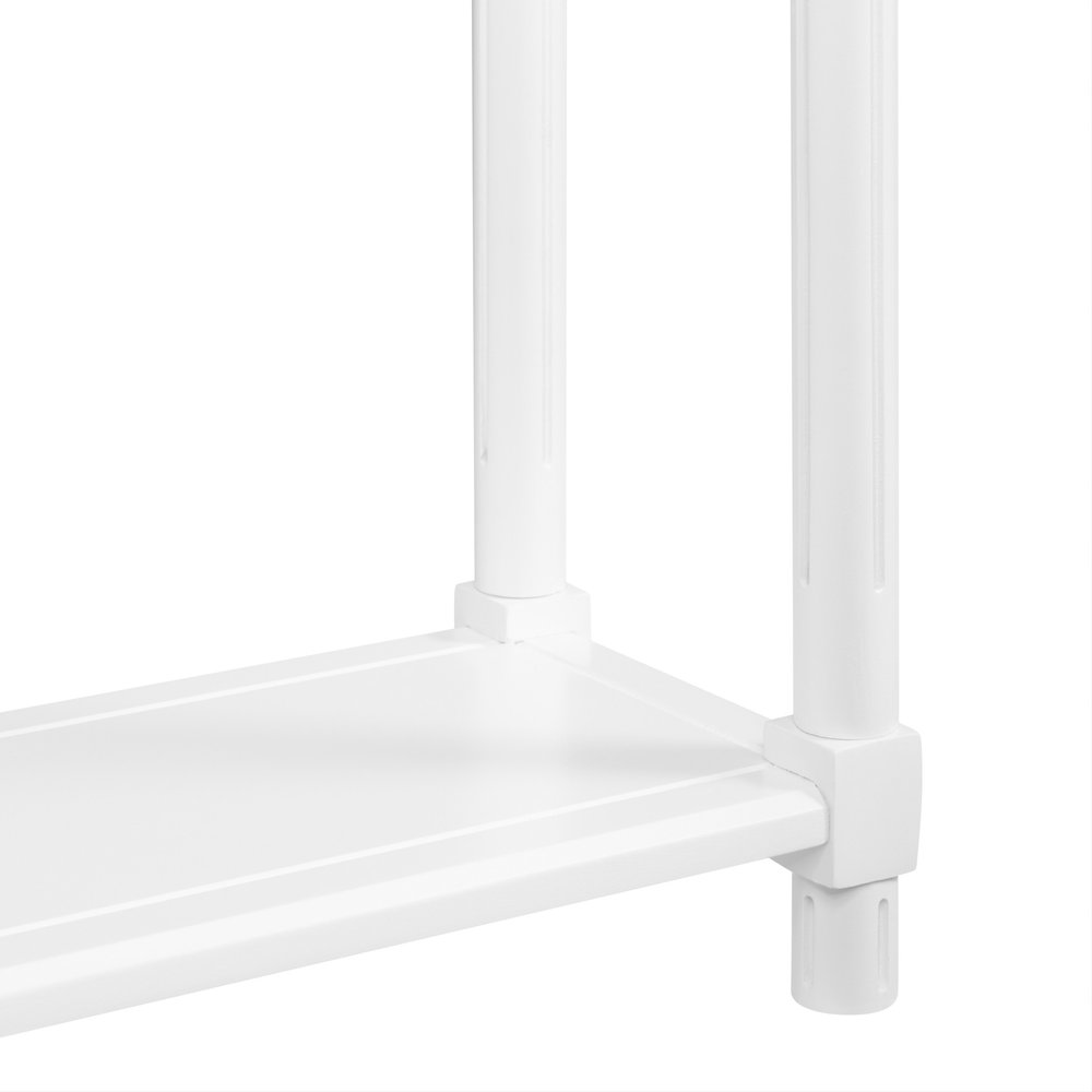 Set of Two 24 White Wood Rectangular End Tables with Shelf