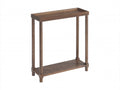 Set of Two 24 Brown Wood Rectangular End Tables with Shelf