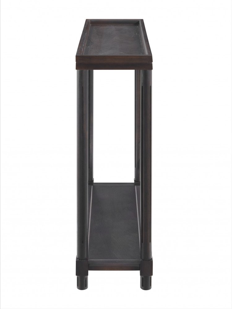Set of Two 24 Espresso Solid Wood End Tables with Shelf