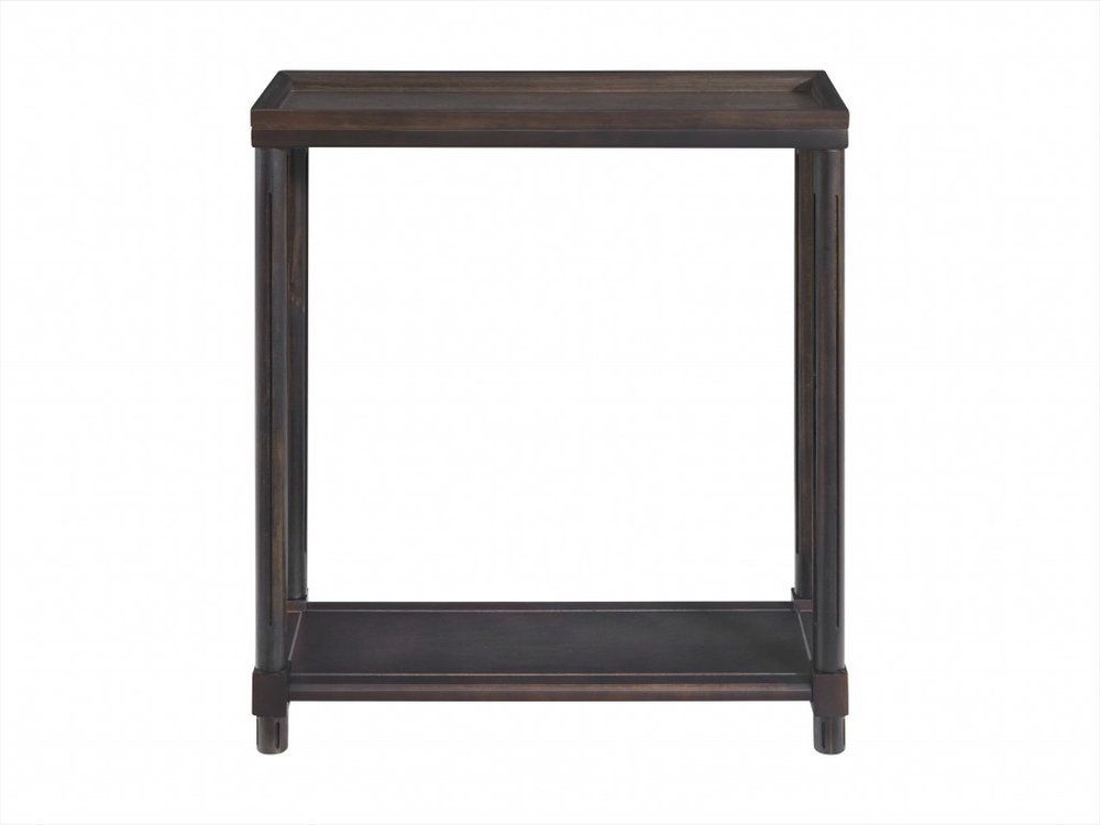 Set of Two 24 Espresso Solid Wood End Tables with Shelf