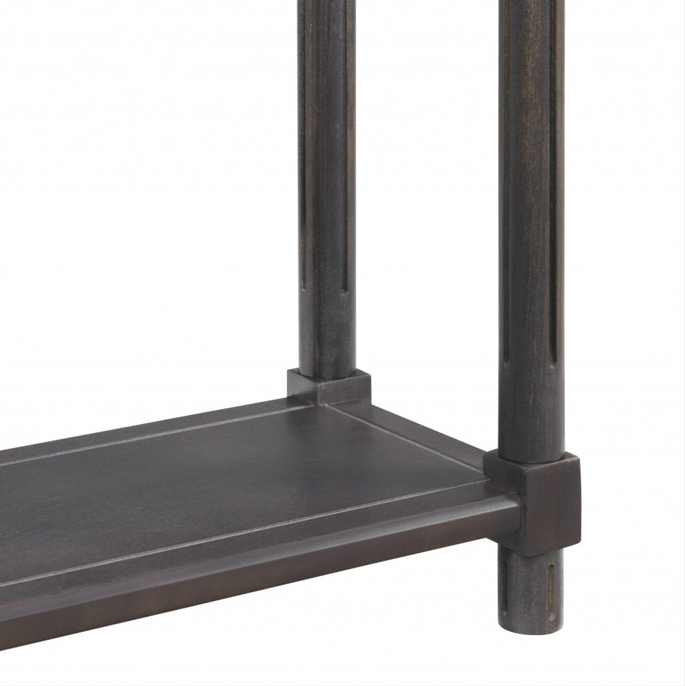 Set of Two 24 Espresso Solid Wood End Tables with Shelf