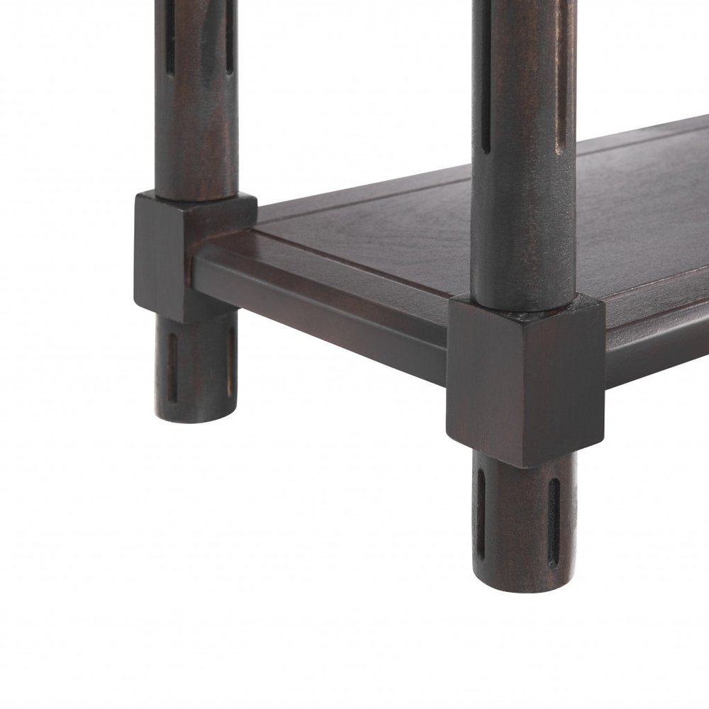 Set of Two 24 Espresso Solid Wood End Tables with Shelf